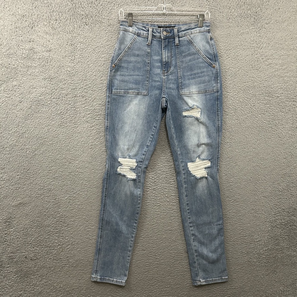 Judy Blue Jeans Womens 5 / 27 Blue Denim Boyfriend Fit Light Wash Stretch Ladies